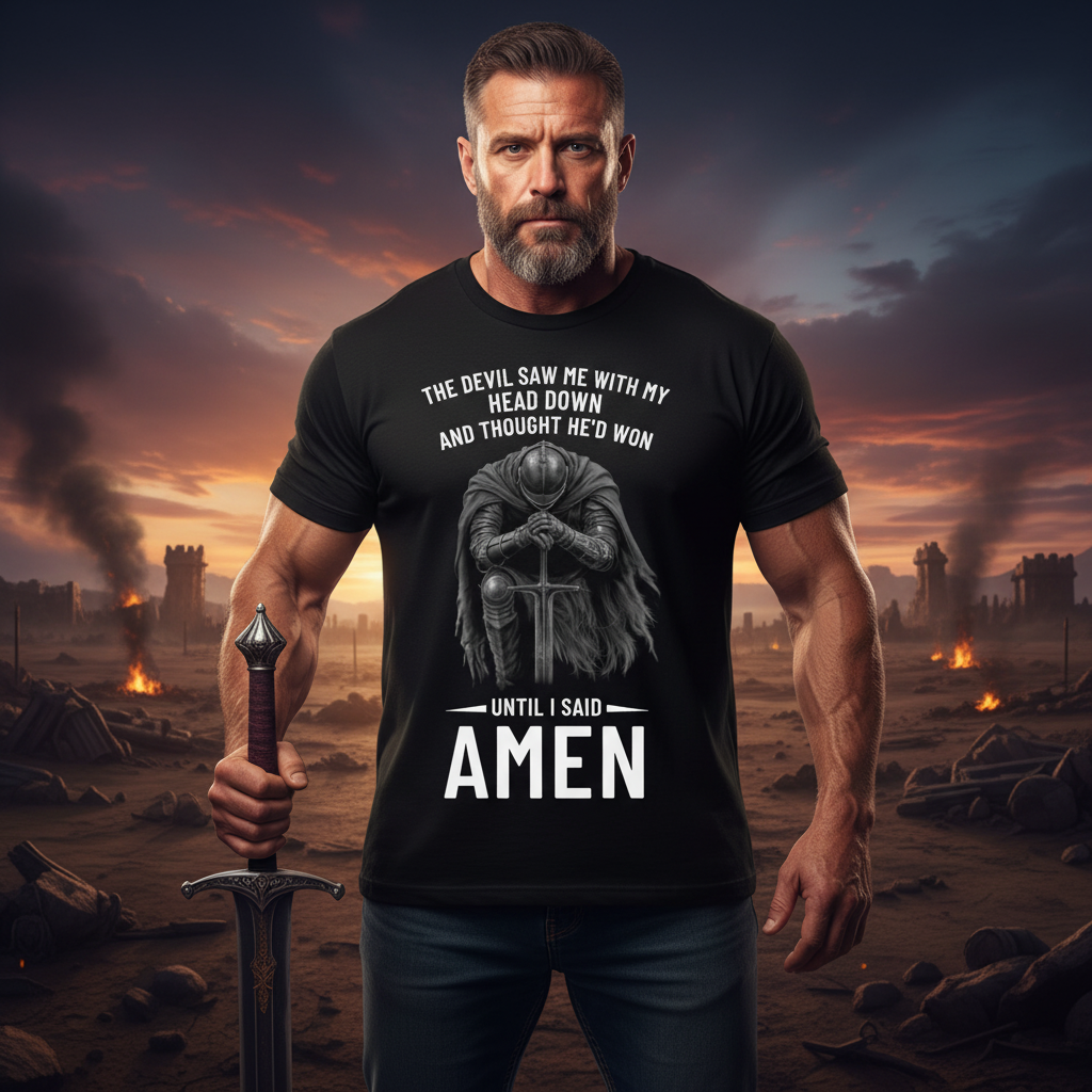 The devil saw me with my head down until I said Amen