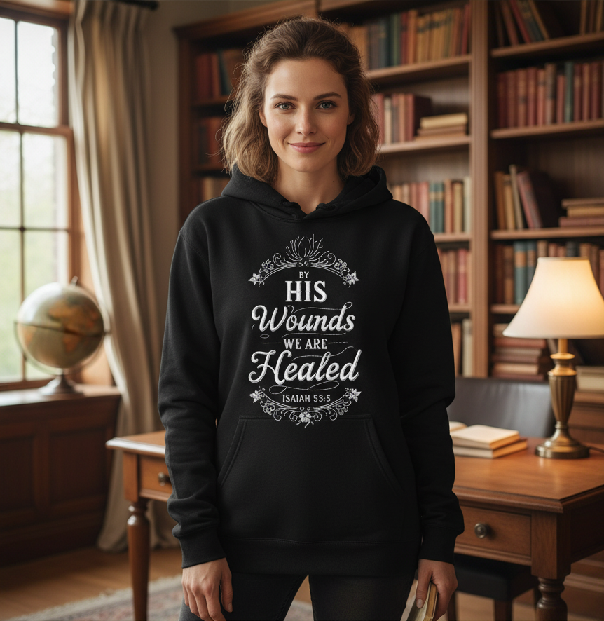 By his wounds we are healed Premium Pullover Hoodie