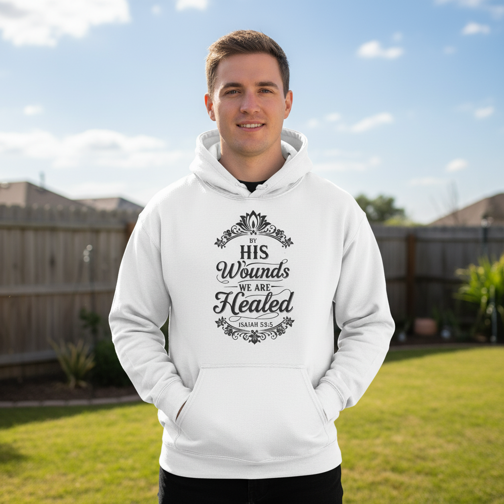 By his wounds we are healed Premium Pullover Hoodie