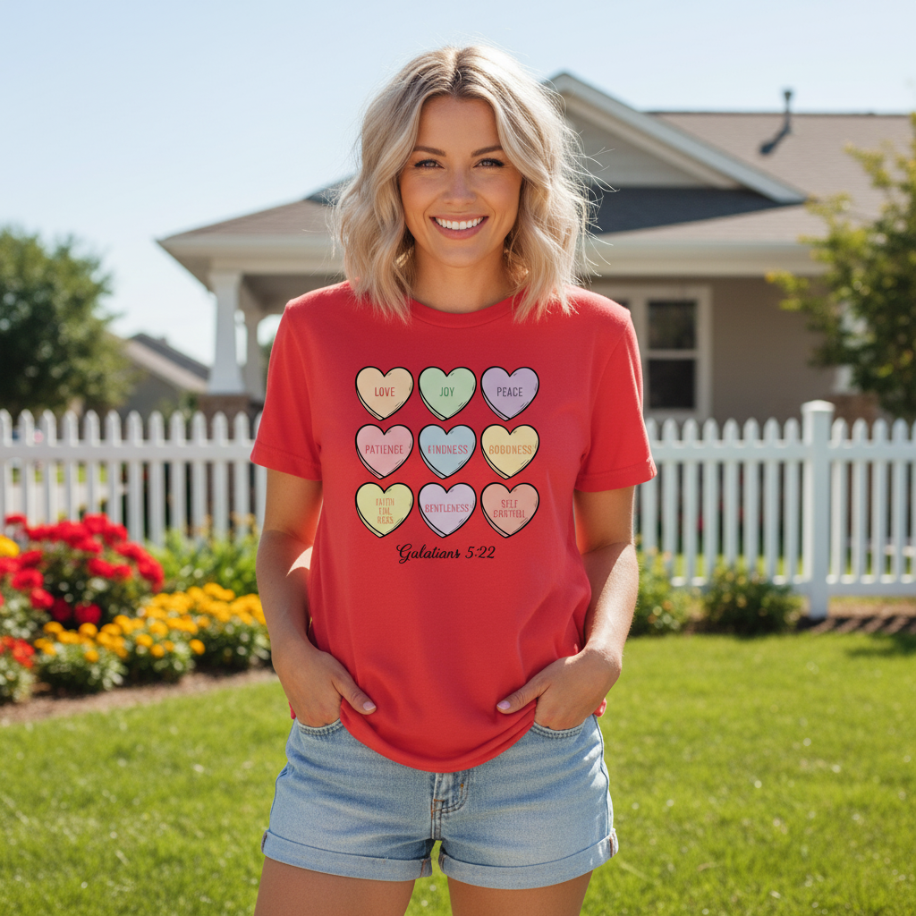 Candy Hearts Premium Crewneck T-shirt