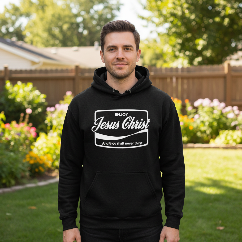 Enjoy Jesus Christ and thou shall never thirst Premium Pullover Hoodie