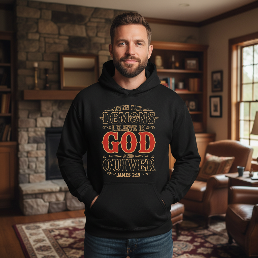 Even the demons believe in God and quiver Unisex Pullover Hoodie