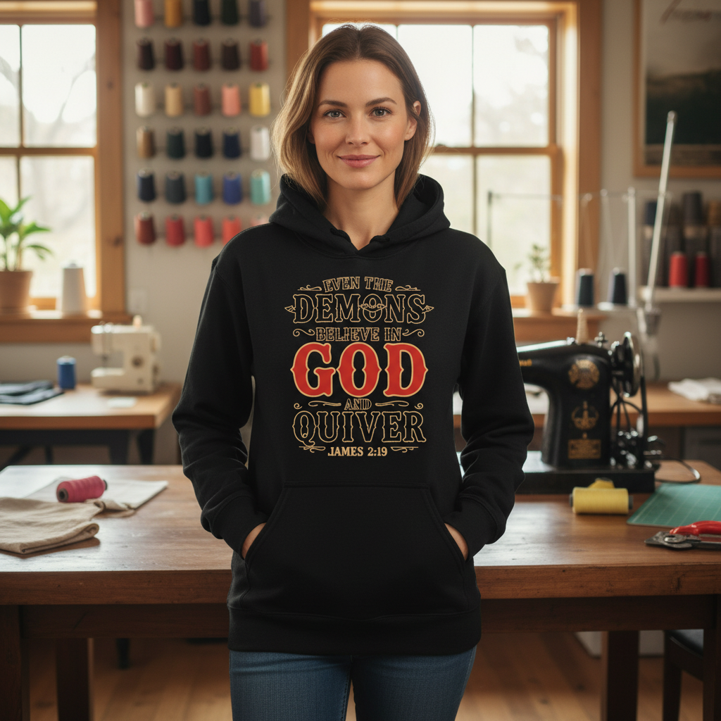 Even the demons believe in God and quiver Unisex Pullover Hoodie