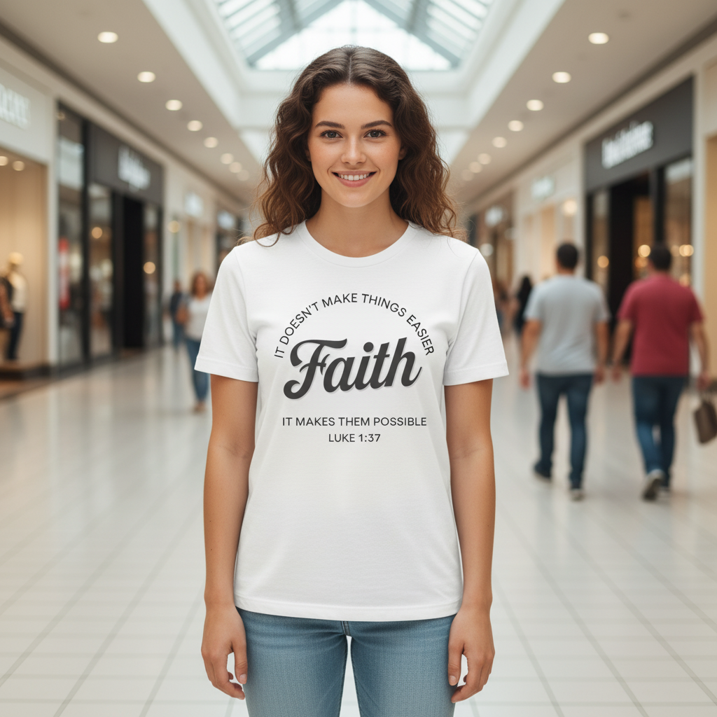 Faith it doesn't make things easier it makes them possible (4) Premium Crewneck T-shirt