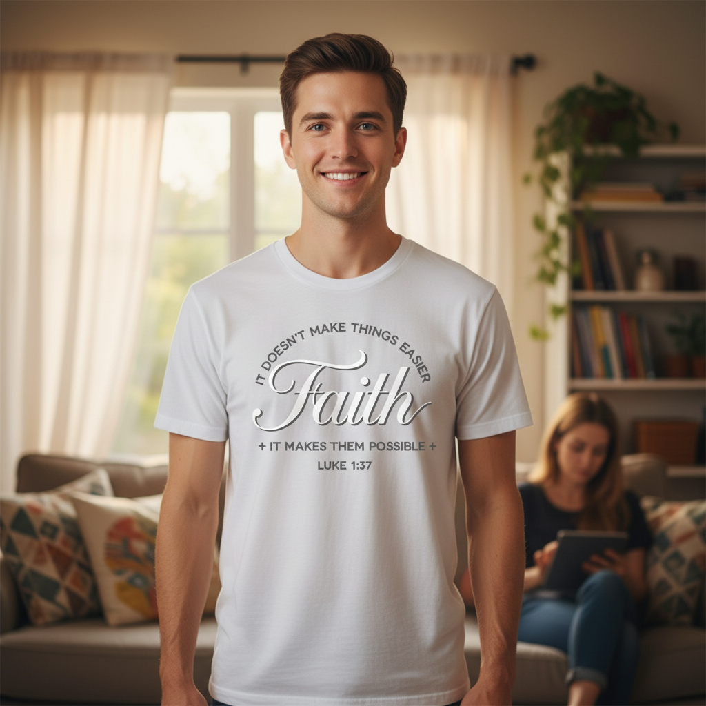 Faith it doesn't make things easier it makes them possible (5) Premium Crewneck T-shirt