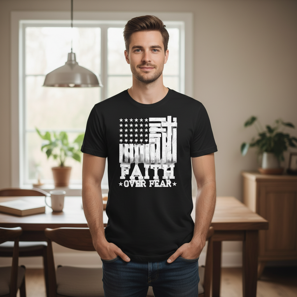 Faith over fear (6) Premium Unisex Crewneck T-shirt | Bella + Canvas 3001