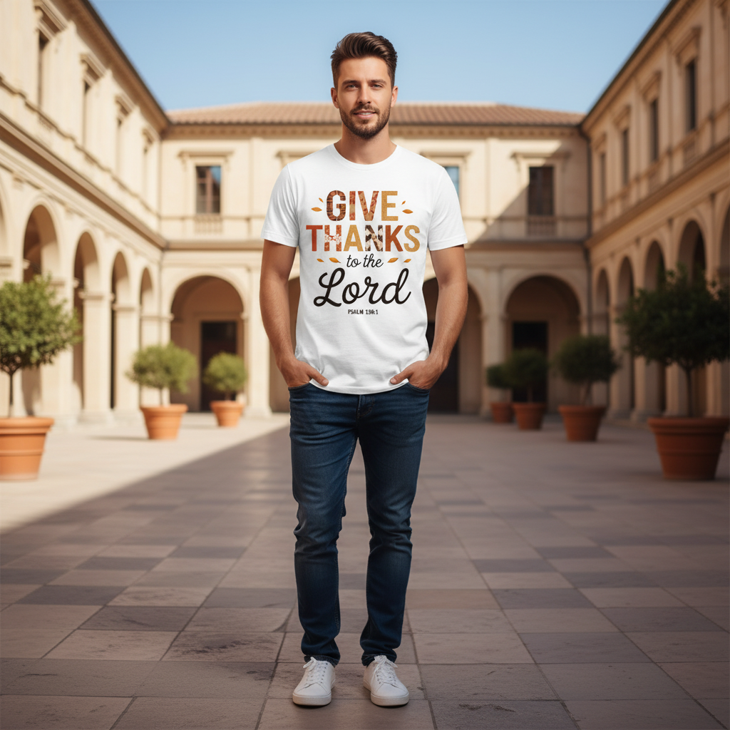 Give thanks Premium Unisex Crewneck T-shirt | Bella + Canvas 3001