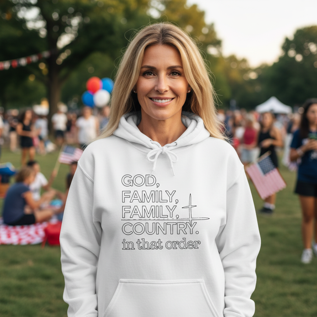 God Family Country in that order Premium Pullover Hoodie