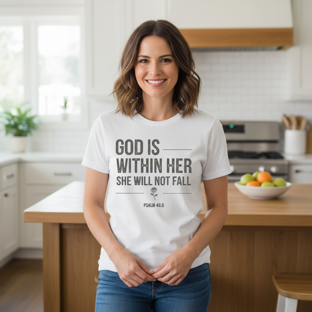 God is within her she will not fall Premium Crewneck T-shirt