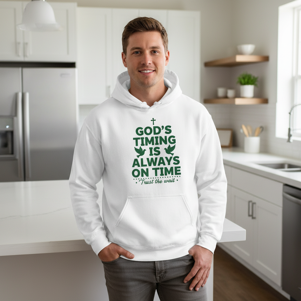 God's timing is always on time, trust the wait Unisex Pullover Hoodie