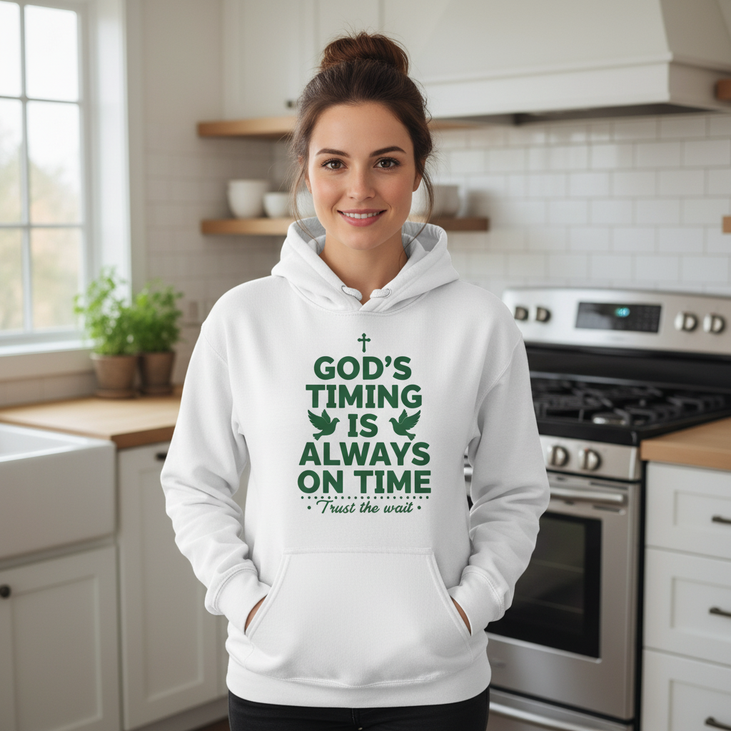 God's timing is always on time, trust the wait Unisex Pullover Hoodie