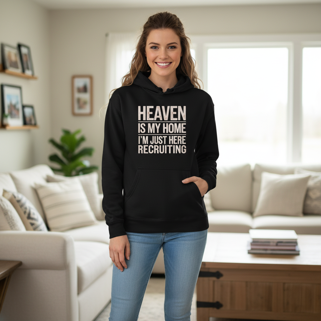 Heaven is my home I'm just here recruiting (1) Classic Unisex Pullover Hoodie | Gildan® 18500