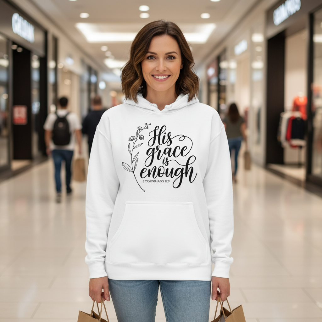 His grace is enough (1) Premium Unisex Crewneck T-shirt | Bella + Canvas 3001