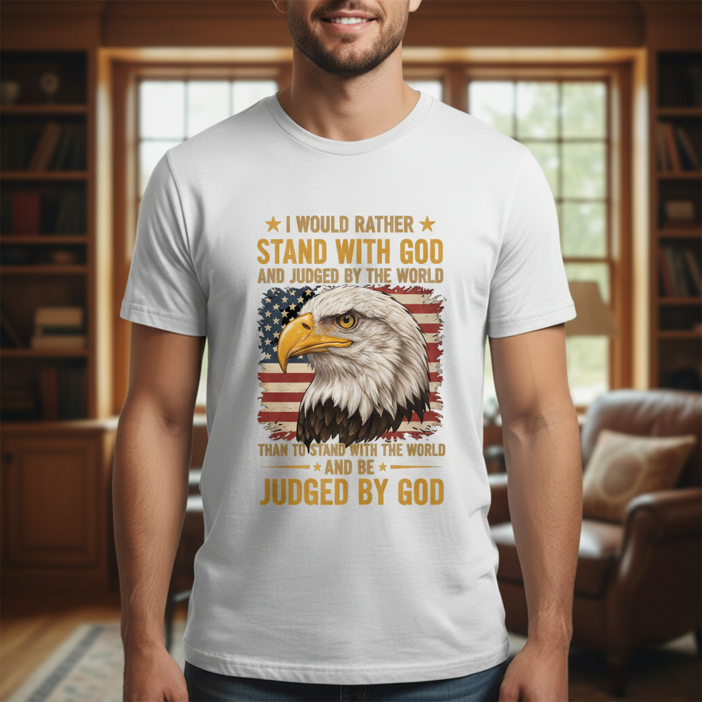 I would rather stand with God and be judged by the world Premium Unisex Crewneck T-shirt