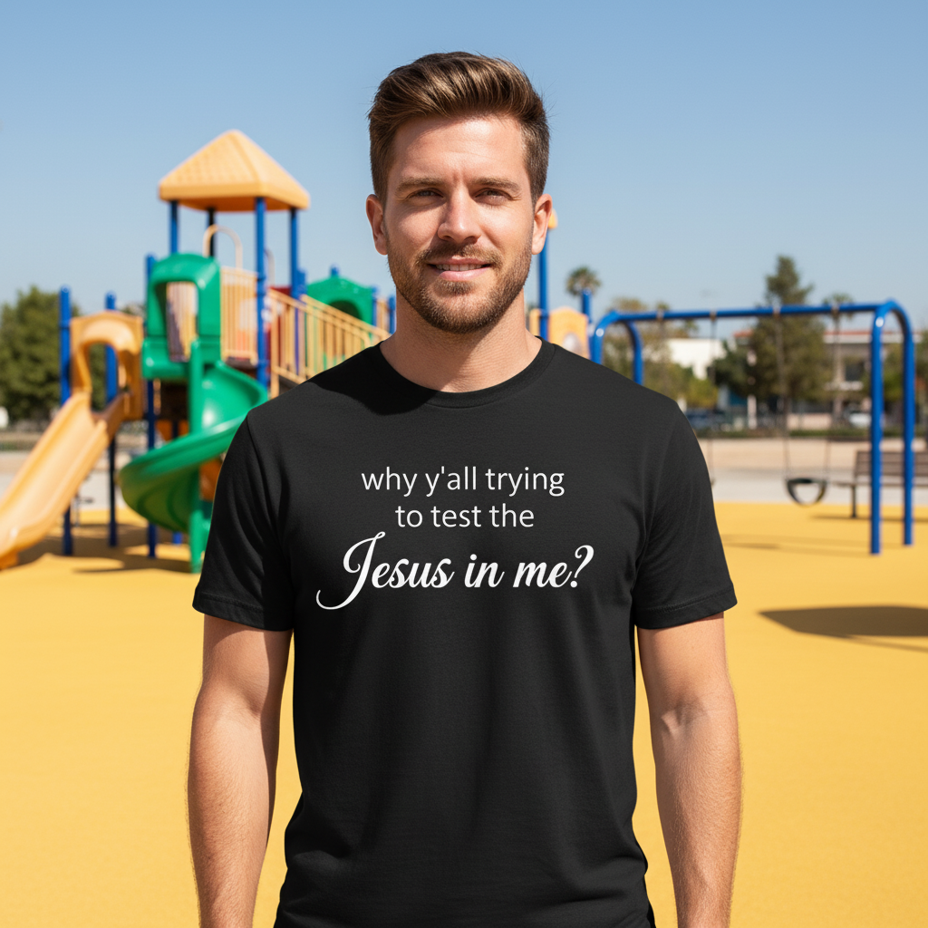Why ya'll trying to test the Jesus in me Premium Crewneck T-shirt