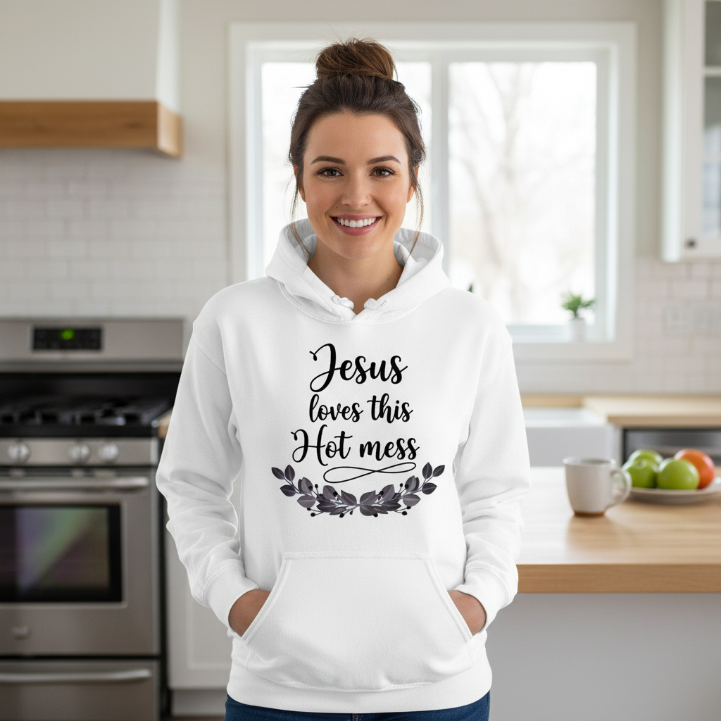 Jesus love this hot mess Premium Pullover Hoodie