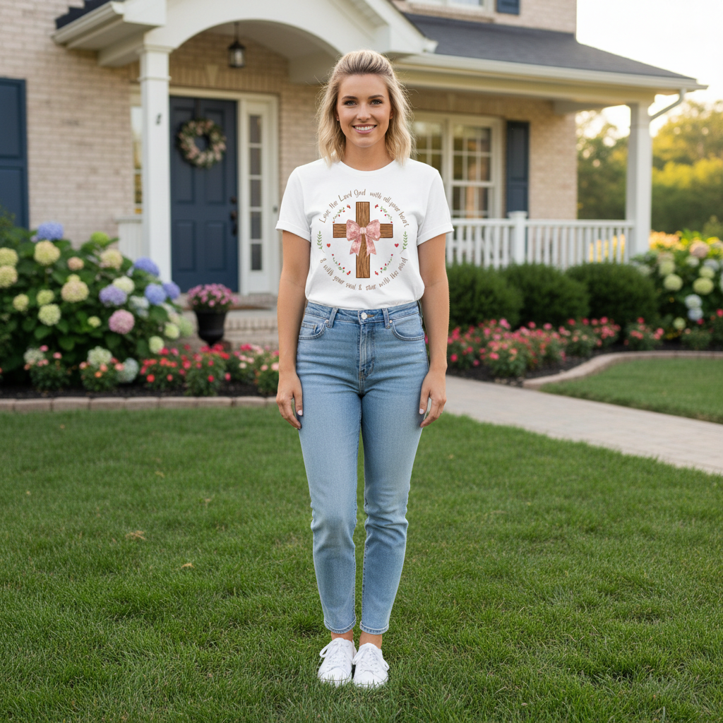 Love the Lord God with all your heart Premium Crewneck T-shirt