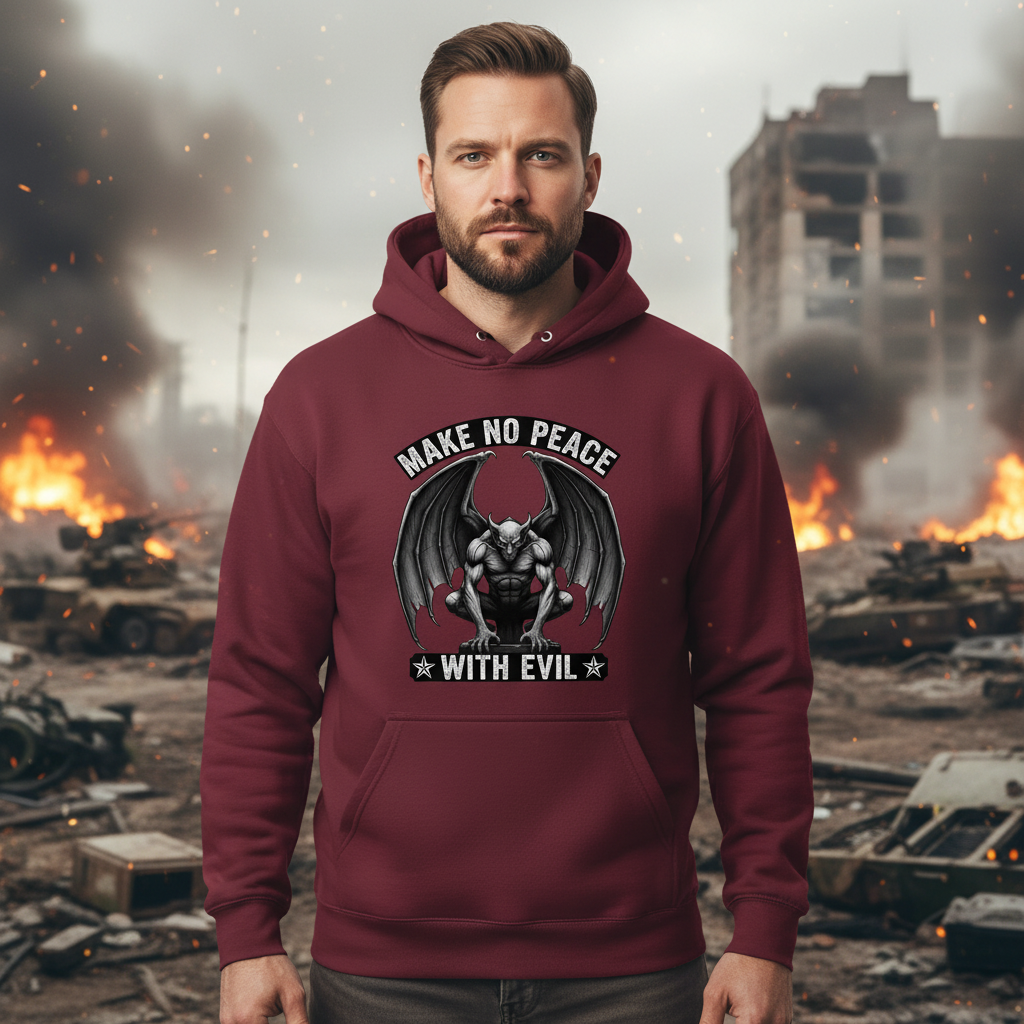Make no peace with evil (1) Premium Pullover Hoodie
