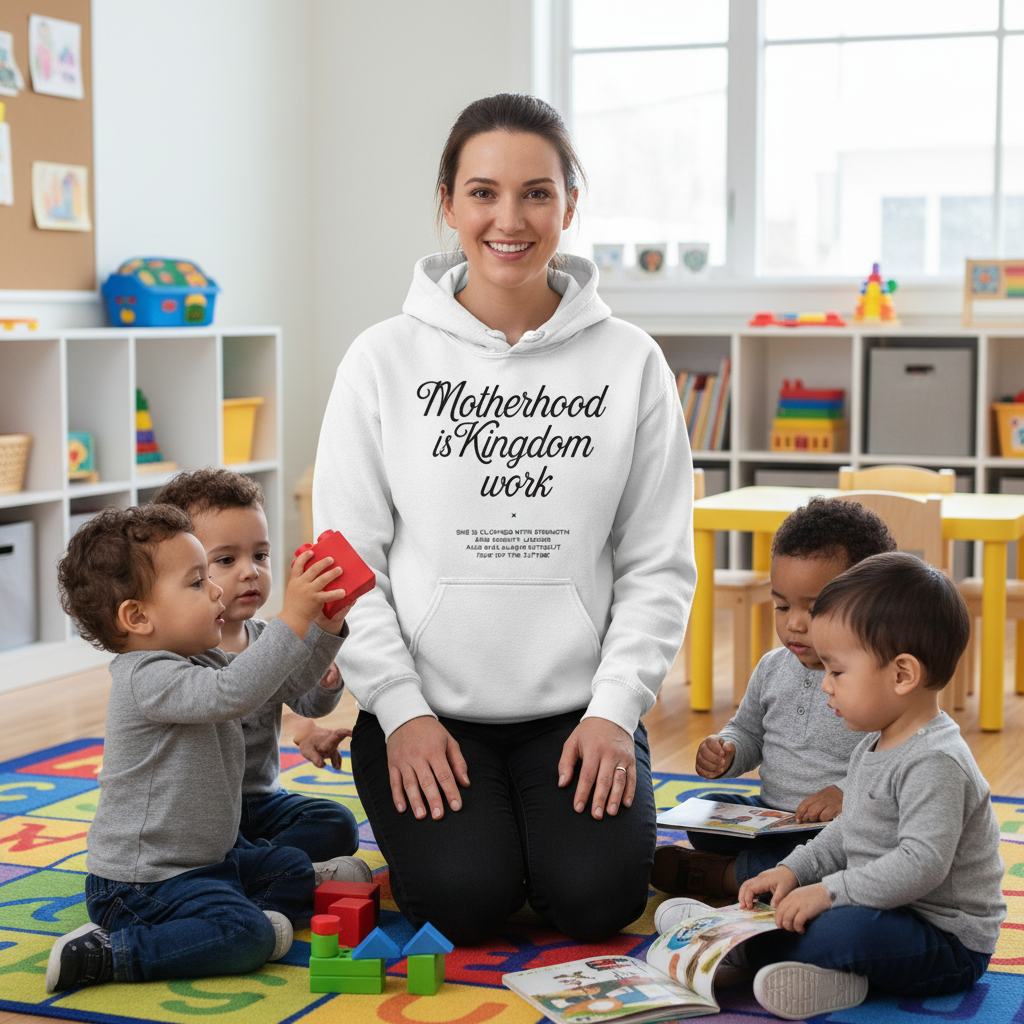 Motherhood is kingdom work (1) Premium Pullover Hoodie