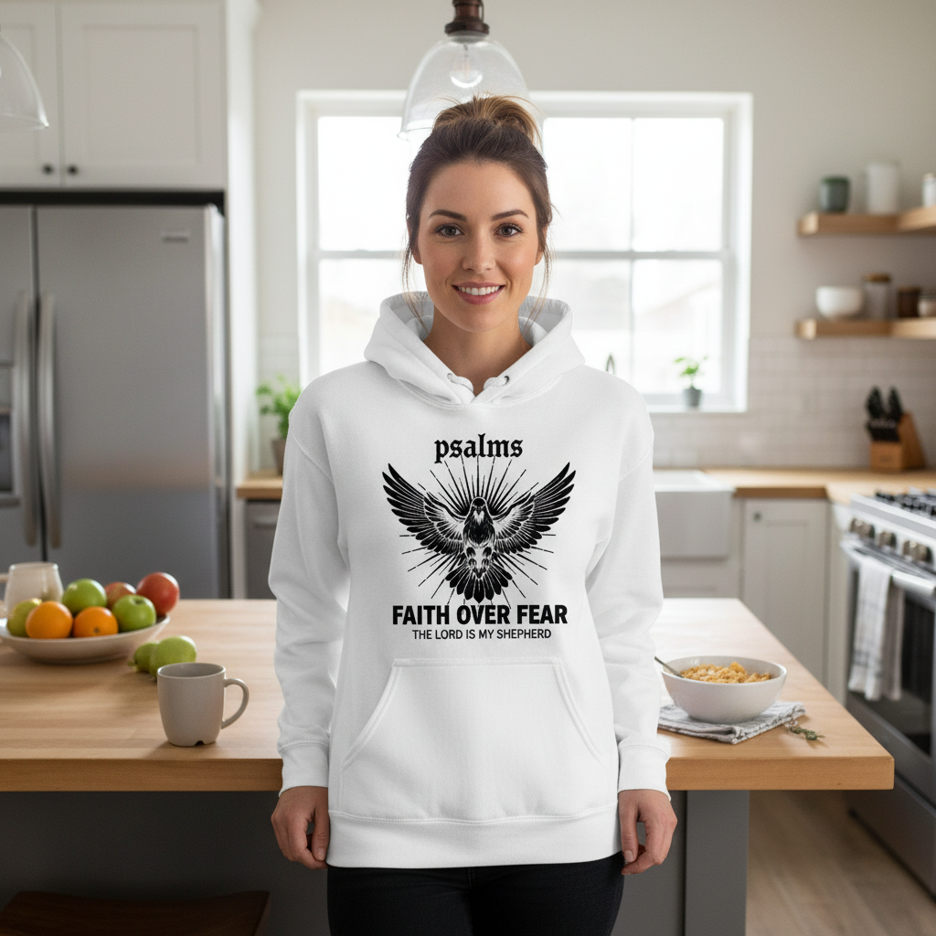 Psalms Faith over fear Premium Pullover Hoodie