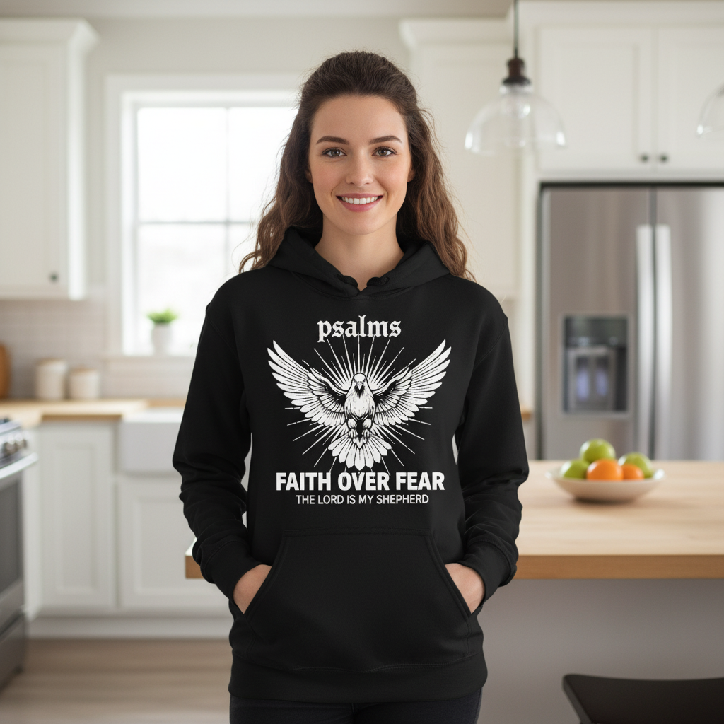 Psalms Faith over fear Premium Pullover Hoodie