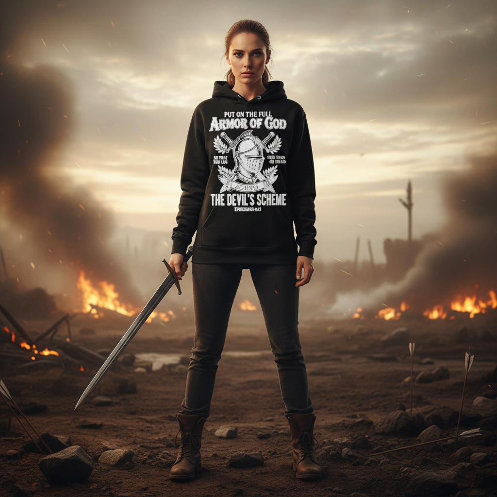 Put on the full armor of God Premium Pullover Hoodie