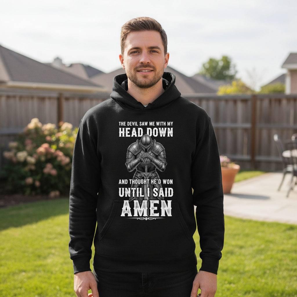 The devil saw me with my head down Premium Pullover Hoodie