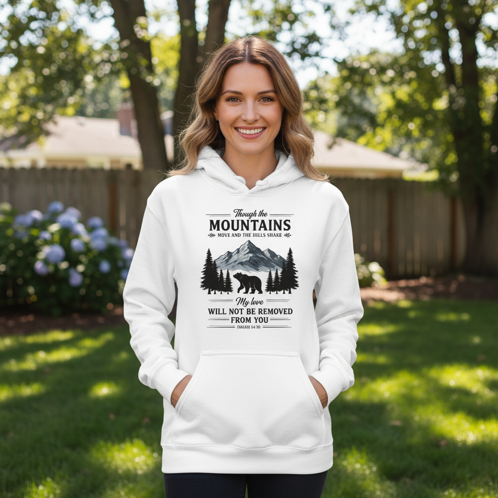 Though the mountains move and the hills shake Premium Pullover Hoodie