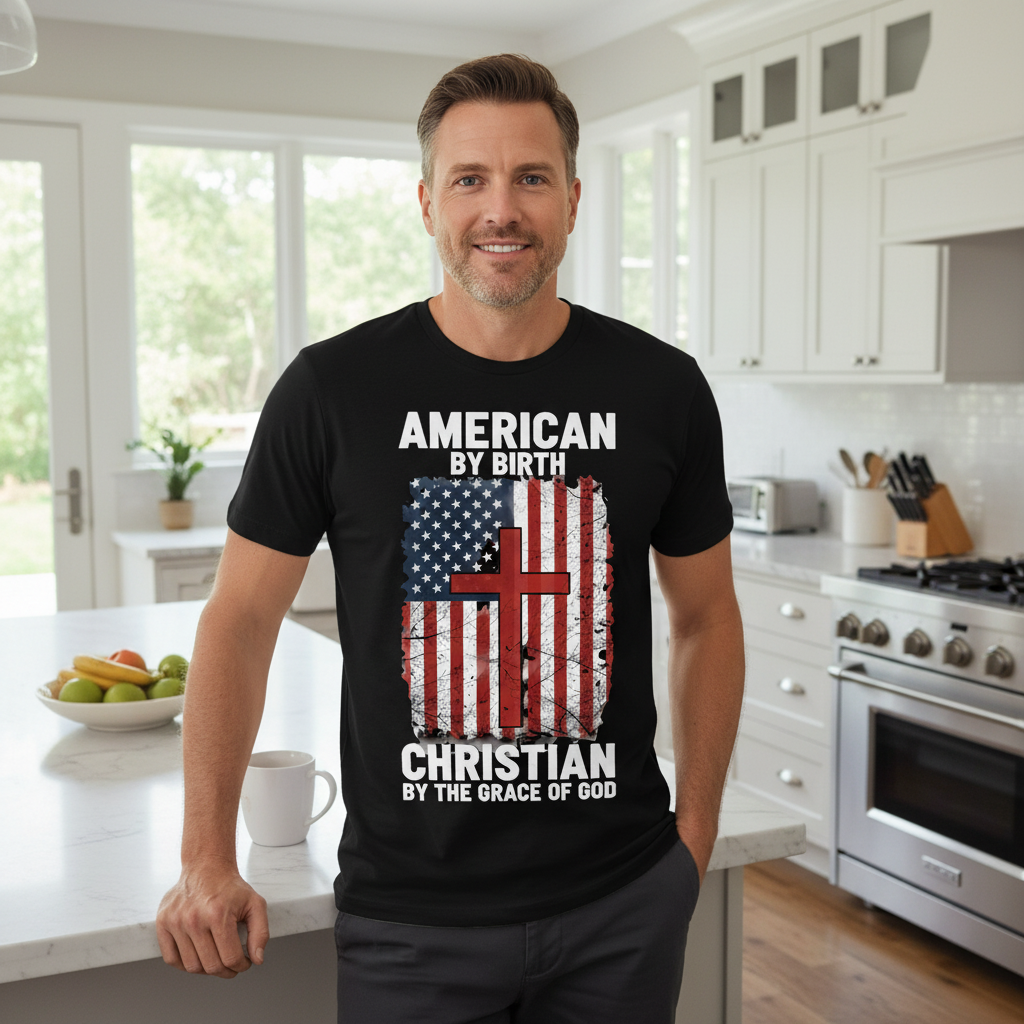 American by birth Christian by the grace of God Premium Crewneck T-shirt