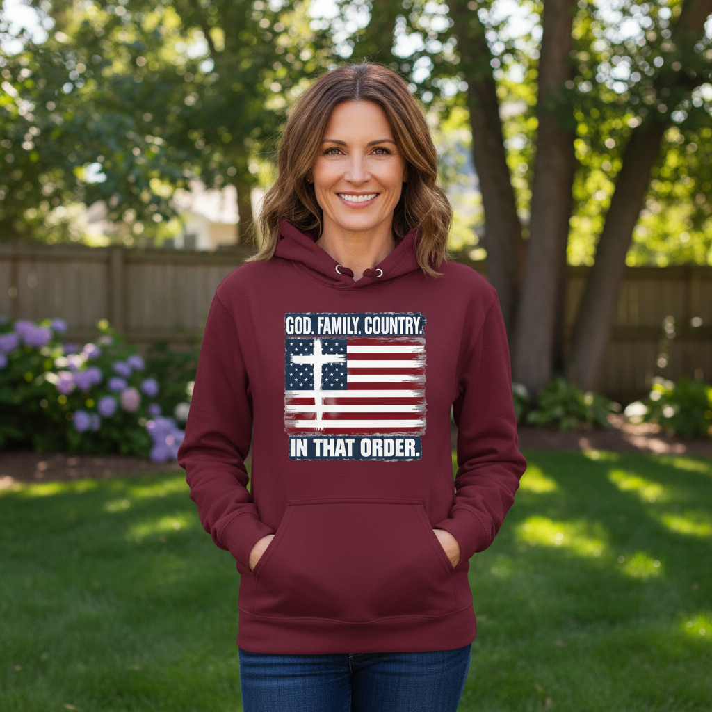 God Family Country in that order (2) Premium Pullover Hoodie