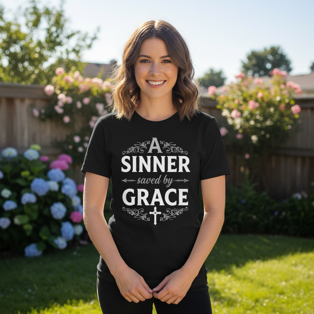 A sinner saved by grace Premium Crewneck T-shirt