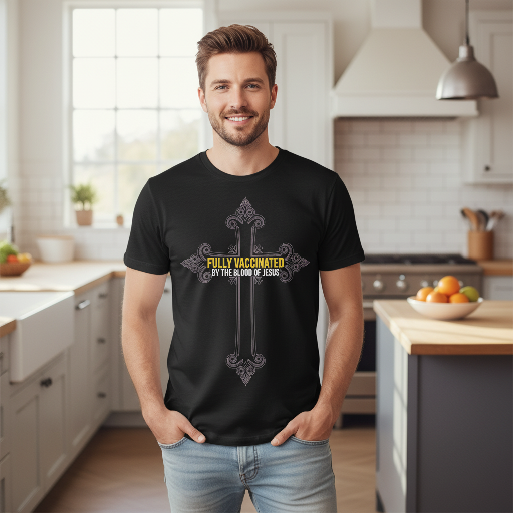 Fully vaccinated by the blood of Jesus Premium Crewneck T-shirt
