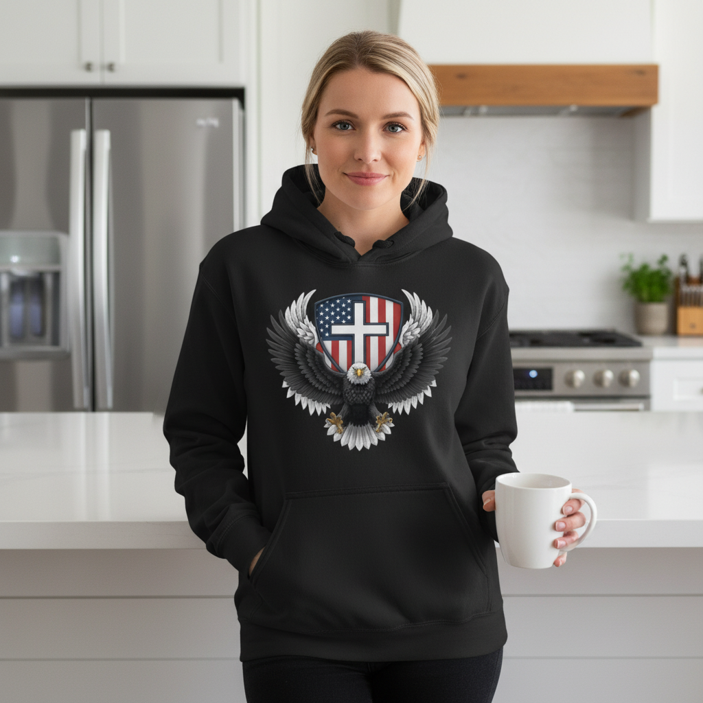 Eagle with cross Premium Pullover Hoodie