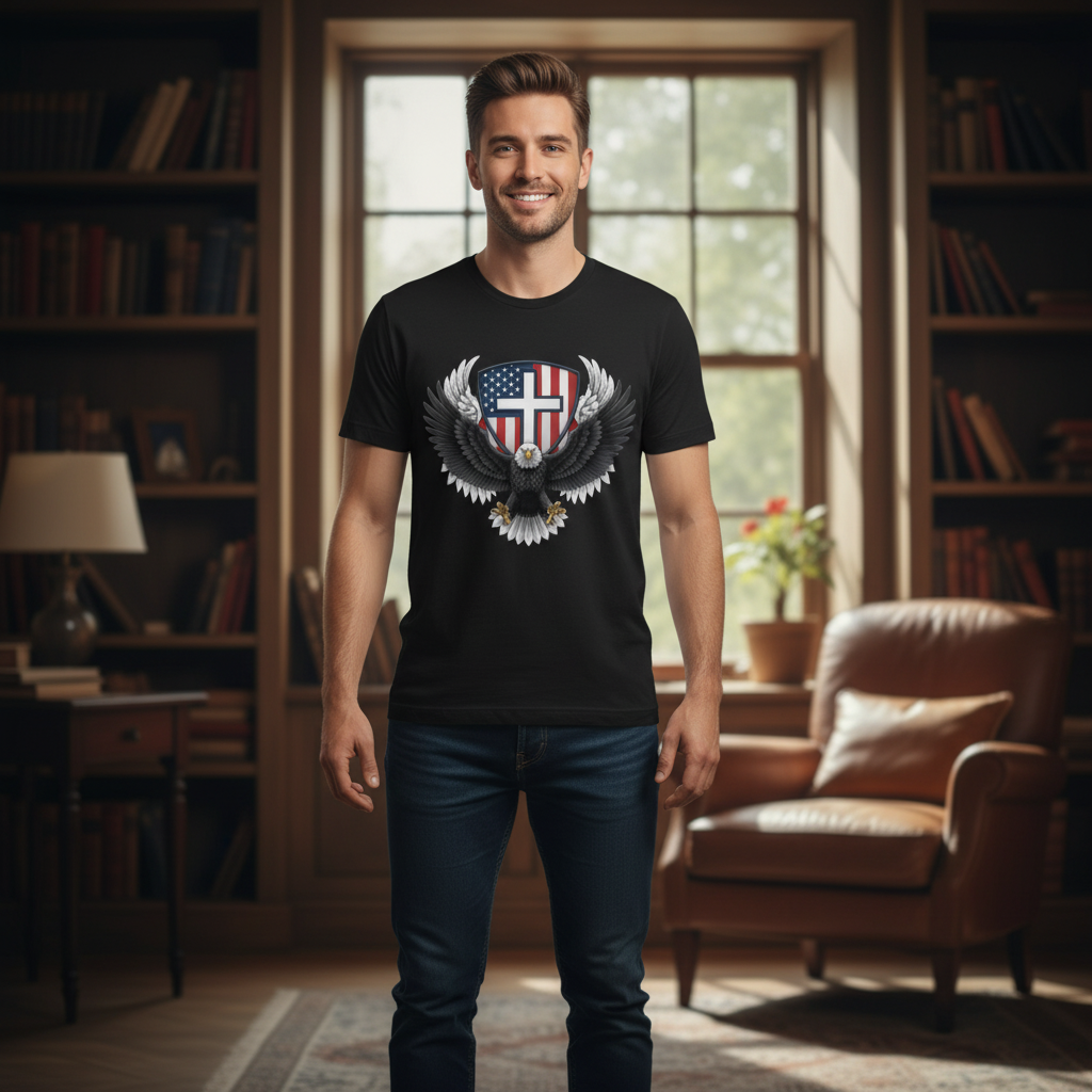 Eagle with cross Premium Crewneck T-shirt