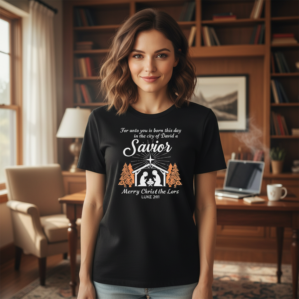 For unta you is born this day in the city of David a savior Premium Crewneck T-shirt
