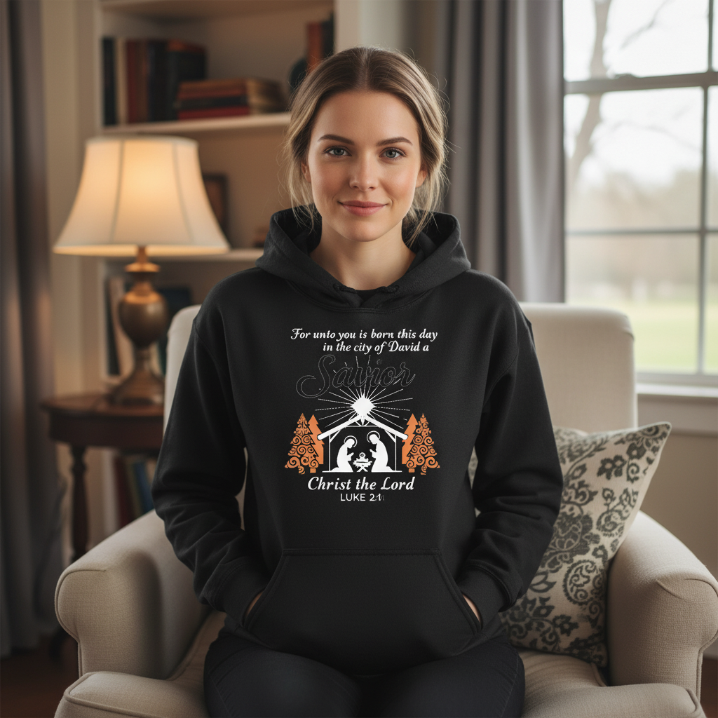 For unta you is born this day in the city of David a savior Premium Pullover Hoodie
