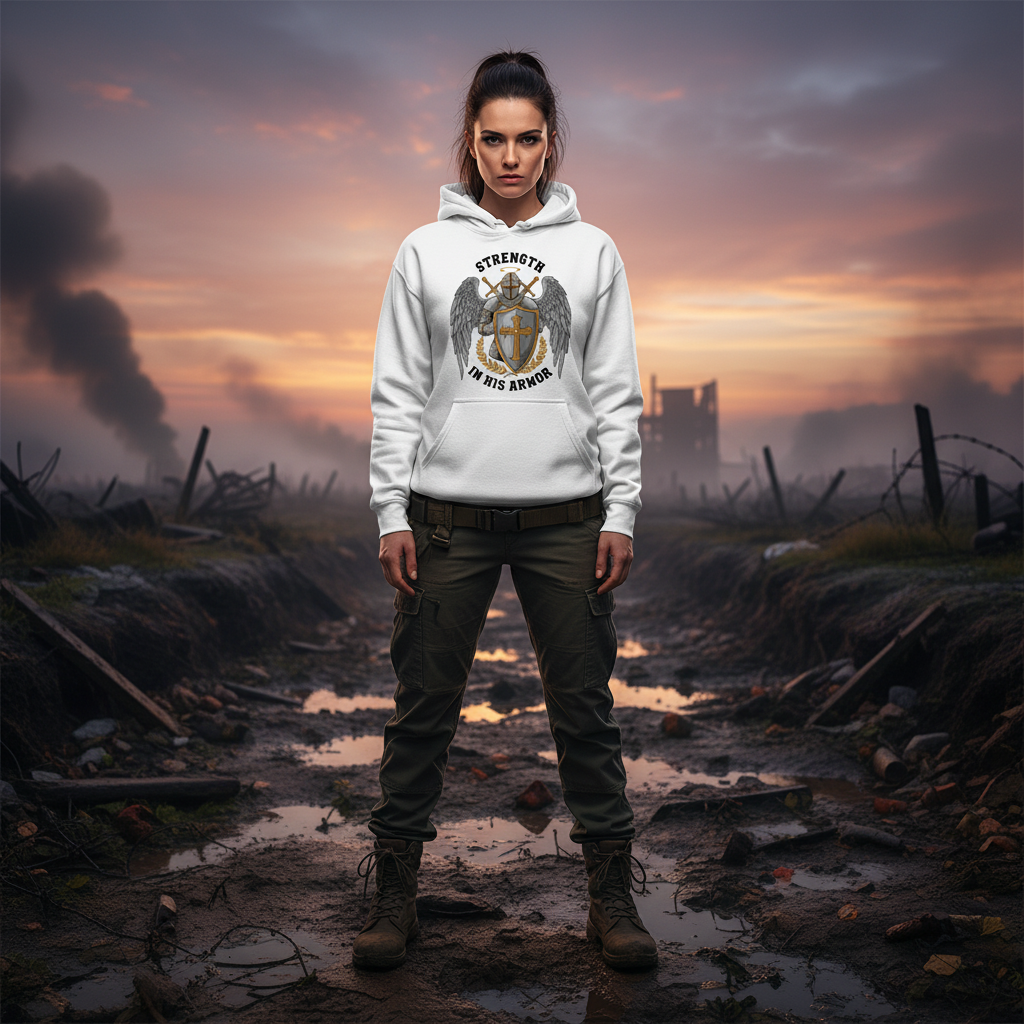 Strength in his armor Premium Pullover Hoodie