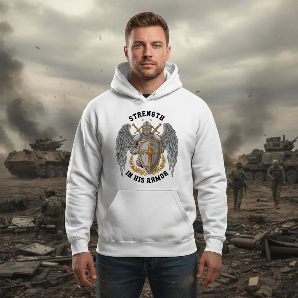 Strength in his armor Premium Pullover Hoodie