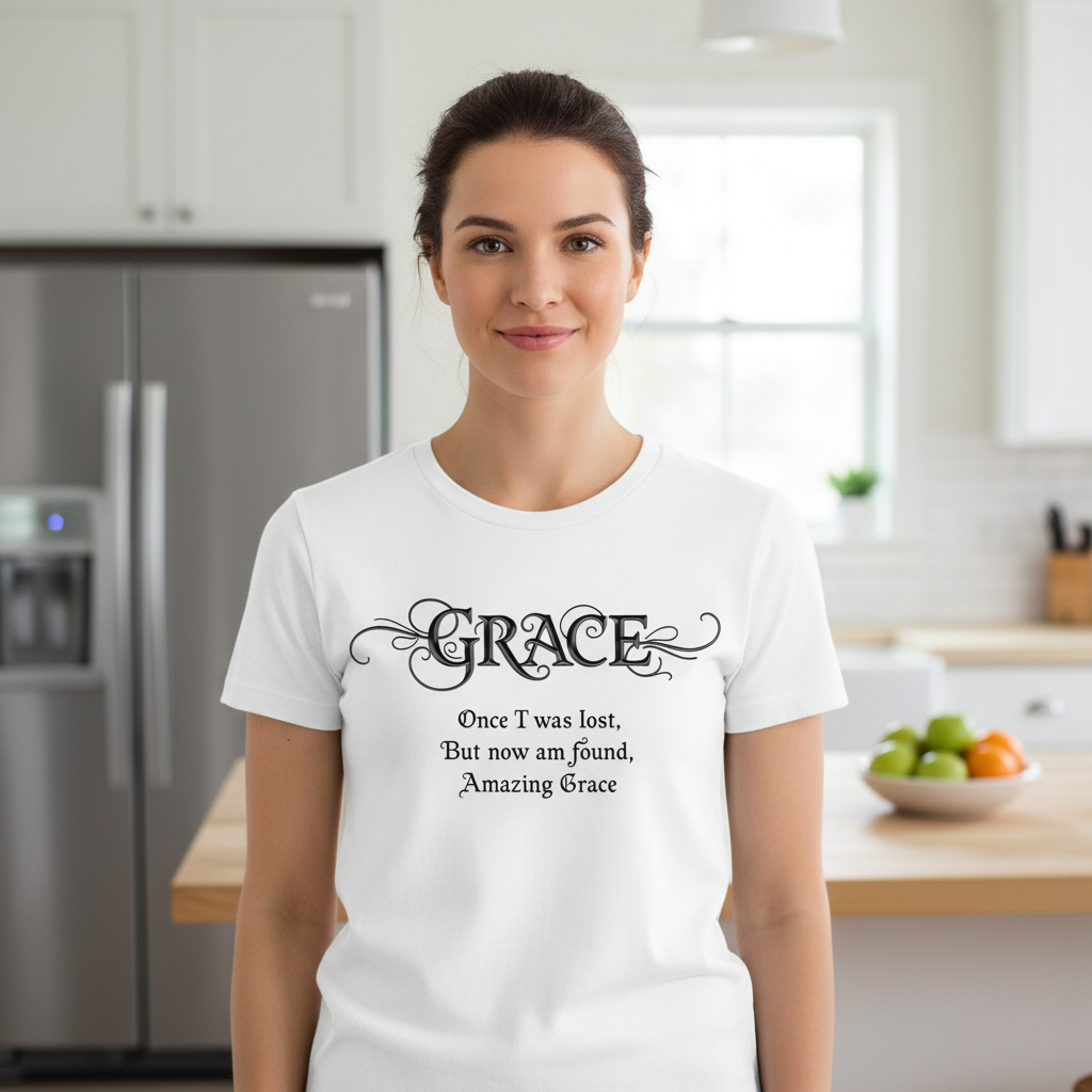 Grace Once I was lost but now am found amazing grace Premium Crewneck T-shirt