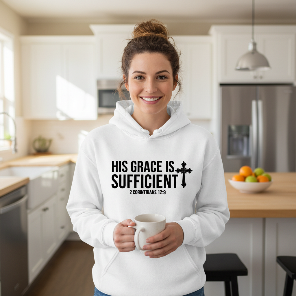 His grace is sufficient Premium Pullover Hoodie