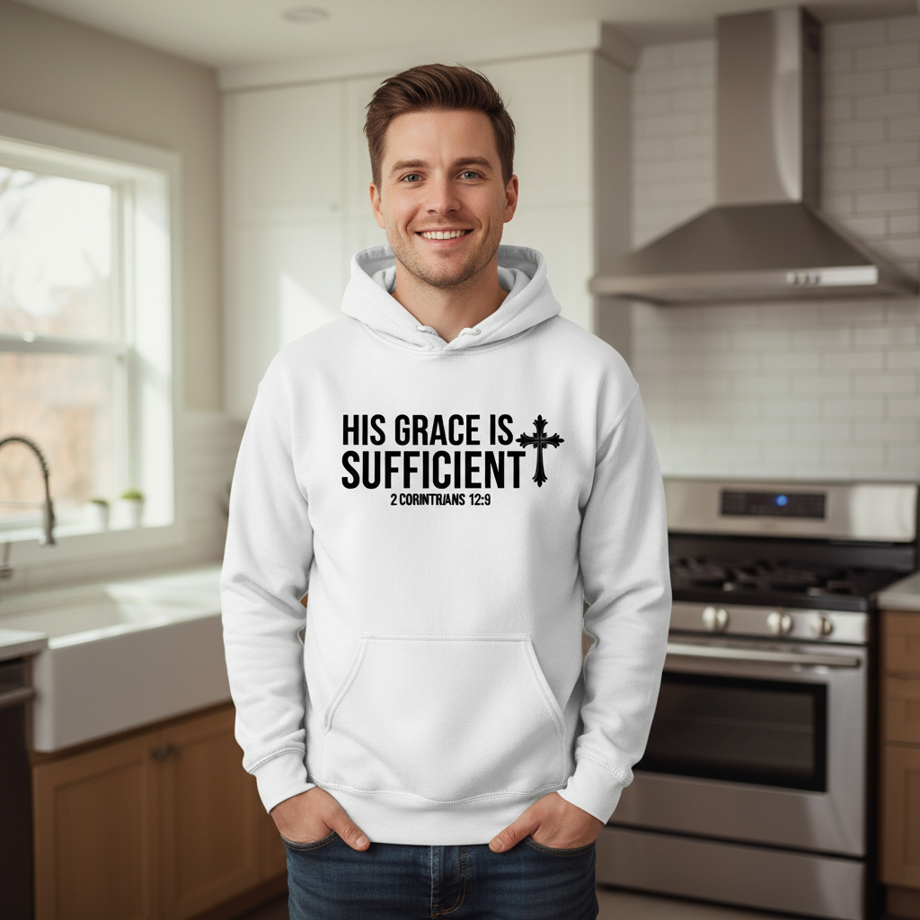 His grace is sufficient Premium Pullover Hoodie