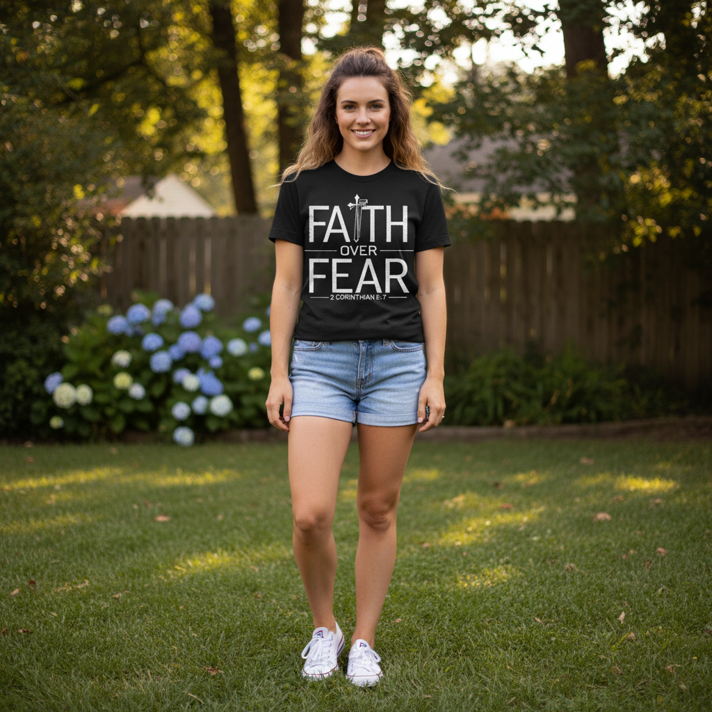 Faith over fear Premium Crewneck T-shirt