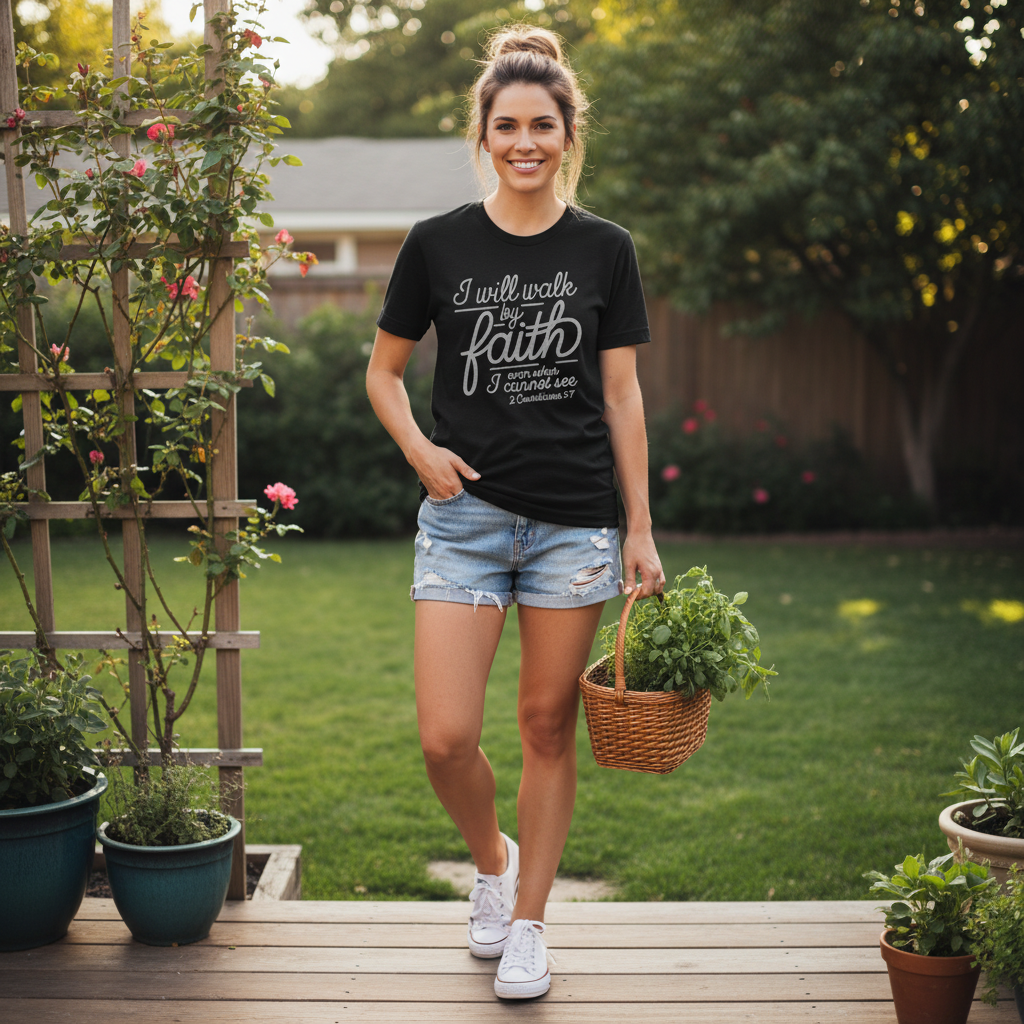 I will walk by faith Premium Crewneck T-shirt