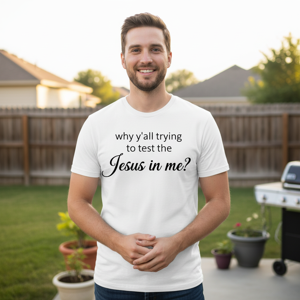Why y'all trying to test the Jesus in me Premium Crewneck T-shirt
