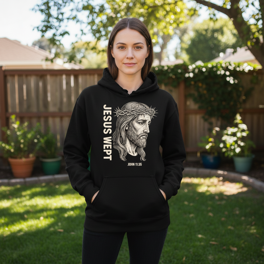 Jesus wept Premium Pullover Hoodie