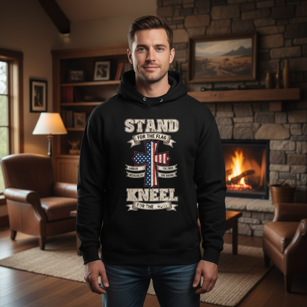 Stand for the flag kneel for the cross Premium Pullover Hoodie