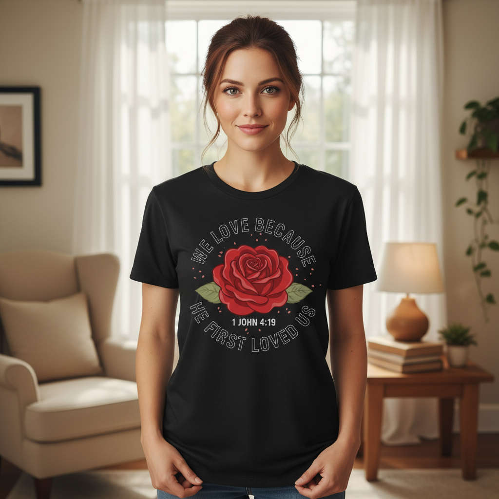 We love because he first loved us Premium Unisex Crewneck T-shirt