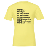 Yellow t-shirt with motivational text on a white background