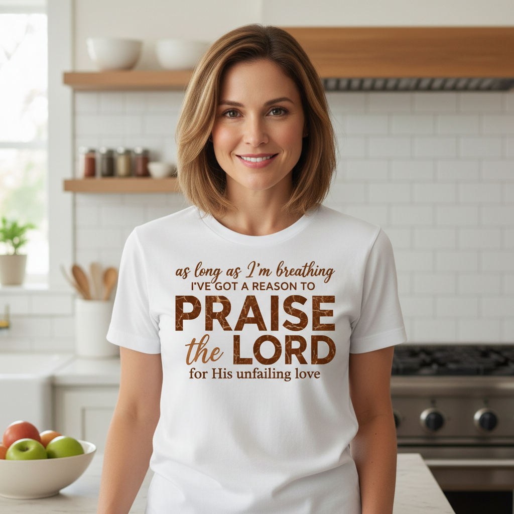As long as I'm breathing I've got a reason to praise the Lord Premium Crewneck T-shirt