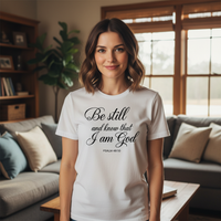 Load image into Gallery viewer, Be Still and Know That I Am God T-Shirt – Soft, Unisex Fit for DTG Printing
